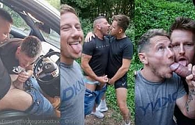 Gregor Scott with GayNaughtyWelsh and NaughtyGayWelsh – sucking in the woods